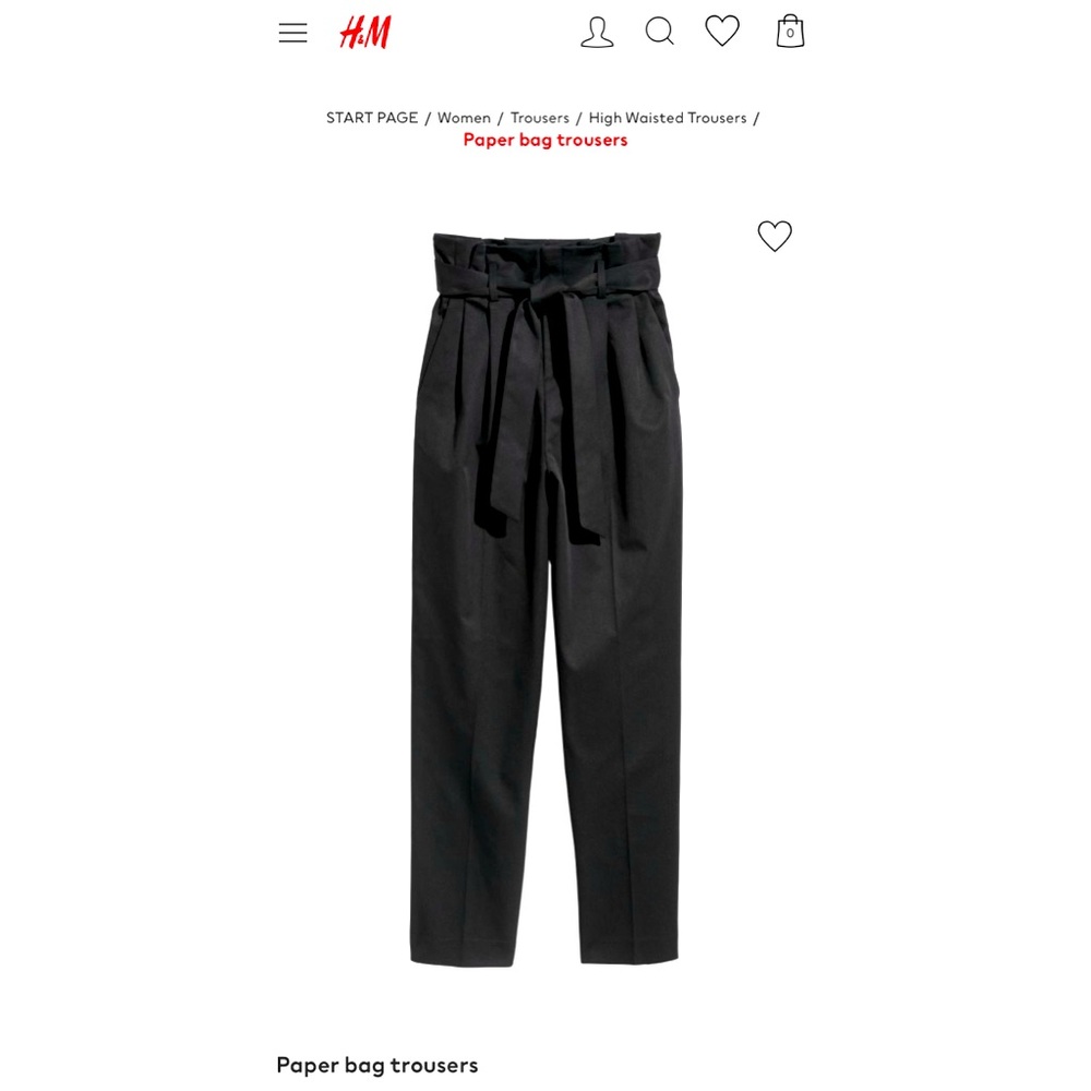 H&M Paper Bag High Waisted Trousers Size 10